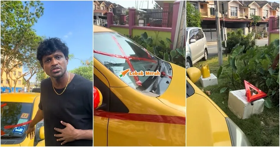 kereta ditampal tape merah jiran cop parkir