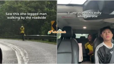 lelaki berkaki satu tepi jalan bantu