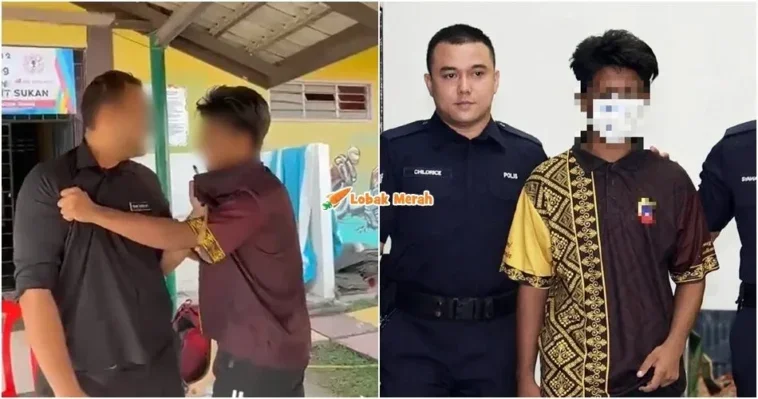 pelajar tumbuk guru mengaku salah