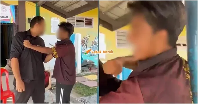 pelajar tumbuk guru ponteng kelas ditahan polis