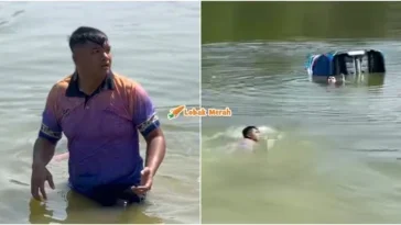 pelajar unimas selamatkan mangsa kereta tenggelam