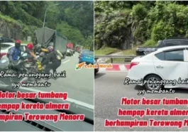 pemandu tenang kereta kena hempap motor