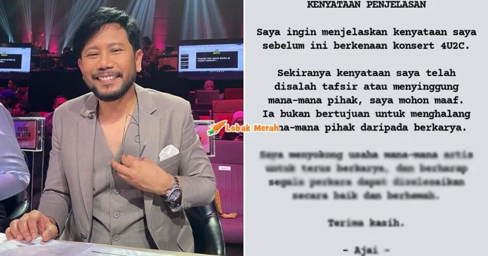 Ajai Mohon Maaf Atas Kenyataannya Terhadap 4U2C