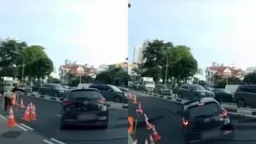 video detik detik kejadian sinkhole di singapura