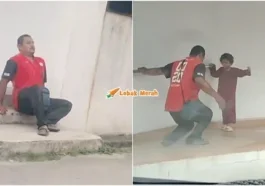 berjalan mengesot lelaki oku