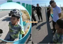 budak kena tinggal bapa tepi lebuh raya
