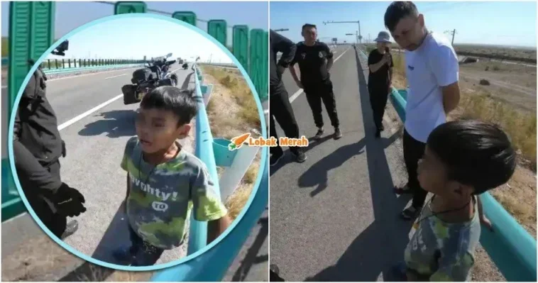 budak kena tinggal bapa tepi lebuh raya