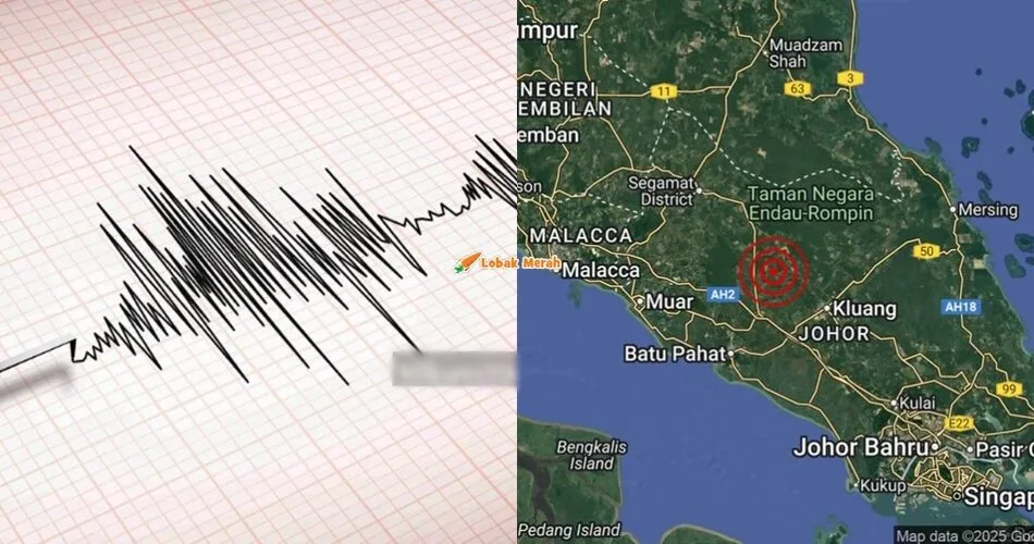 Lagi Gegaran Dikesan Susulan Gempa Bumi di Segamat Sekitar Jam 9 Pagi