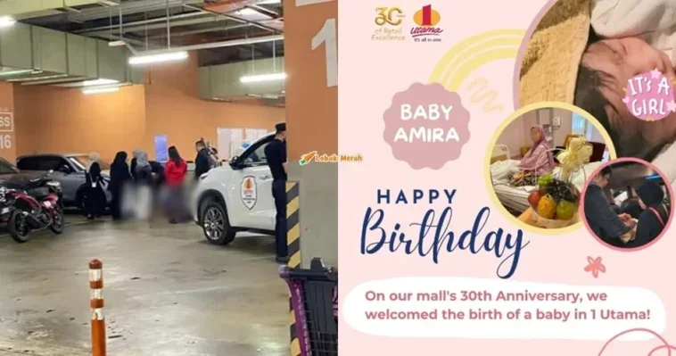ibu hamil bersalin di parkir 1 Utama