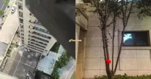 kanak kanak terjatuh dari bangunan di China
