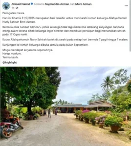 kediaman keluarga nurly sahirah