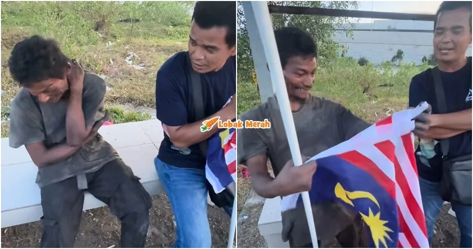 “Malulah kita yang normal ni” – Lelaki OKU Mental Mampu Pasang Bendera Dengan Betul, Siap Ingat Lagi Rukun Negara!