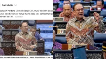 pmx pakai baju batik jenama bujins batik dari kelantan