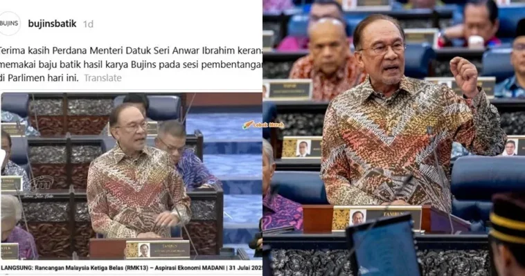 pmx pakai baju batik jenama bujins batik dari kelantan