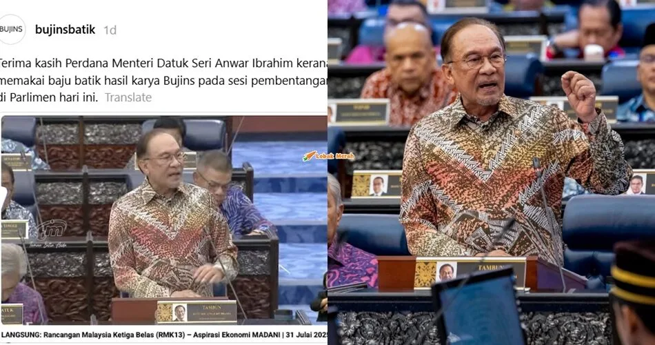 pmx pakai baju batik jenama bujins batik dari kelantan
