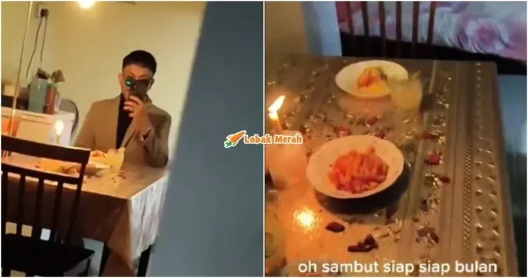 sambut anniversary suami surprise dinner