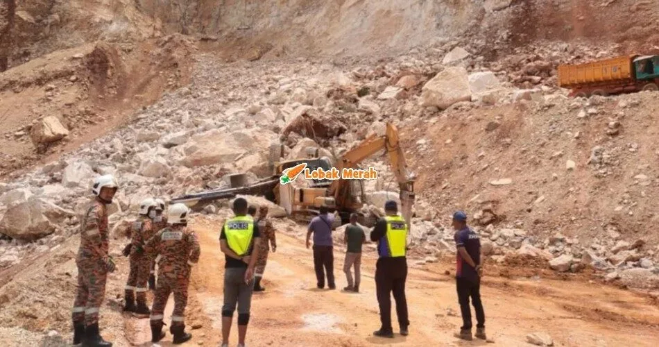 Pekerja Kuari Sempat Lompat Keluar Tapi Tertimbus Dalam Runtuhan Batu