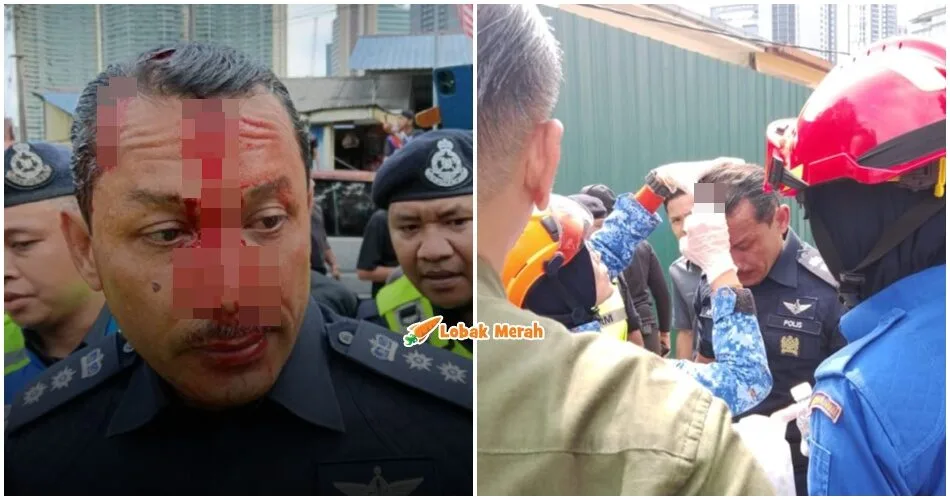 Operasi Kg Sungai Baru Tegang, Ketua Polis Dang Wangi Cedera Dibaling Batu