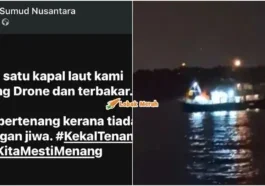 kapal global sumud flotilla dron serang