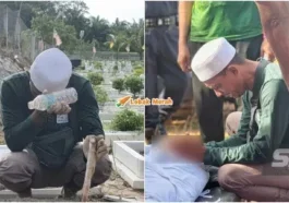 lelaki menangis di kubur dua beradik