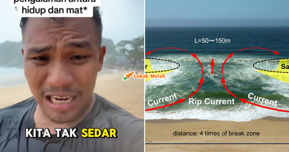 “Air setakat pinggang je” – Lelaki Kongsi Detik Ditarik ‘Rip Current’ Ketika Mandi Laut