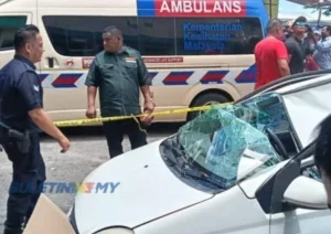 terjatuh atas kereta