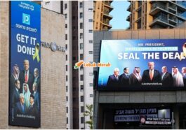 wajah prabowo billboard di israel