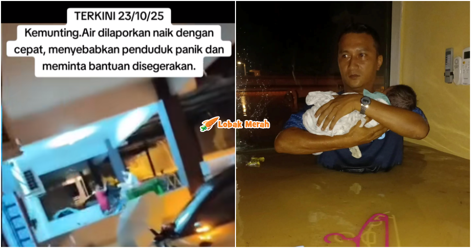“Tolongg!!” – [VIDEO] Penduduk Di Kawasan Perumahan Taiping Panik, Air Banjir Cecah Paras Pinggang