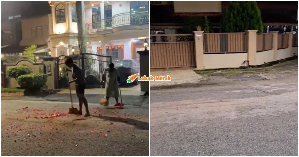 “Etika main mercun di rumah kami” – Tindakan Sekeluarga Bersihkan Lorong Lepas Main Mercun Dipuji