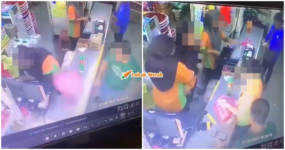 “Pelanggan tiada adab” – Warganet Menyirap Tengok Lelaki Lempar Barang Ke Kepala Cashier