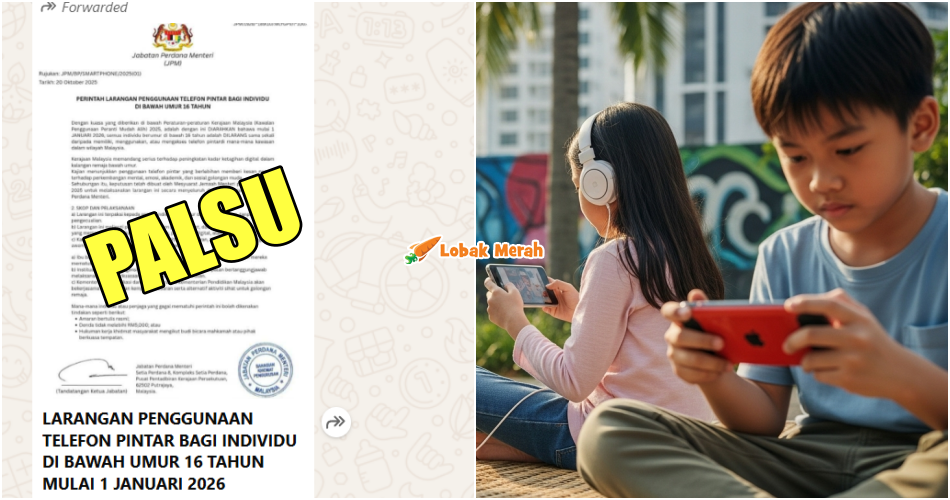 Tular Dokumen Larangan Penggunaan Telefon Pintar Bagi Individu Bawah 16 Tahun, Rupa-rupanya….