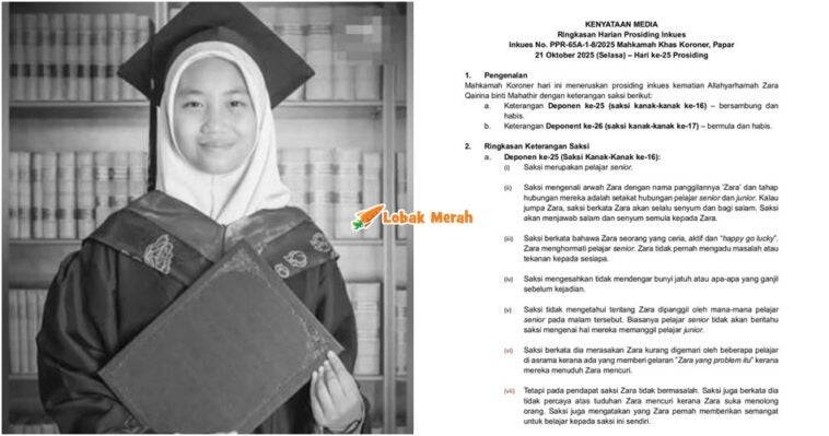 saksi zara qairina realiti asrama