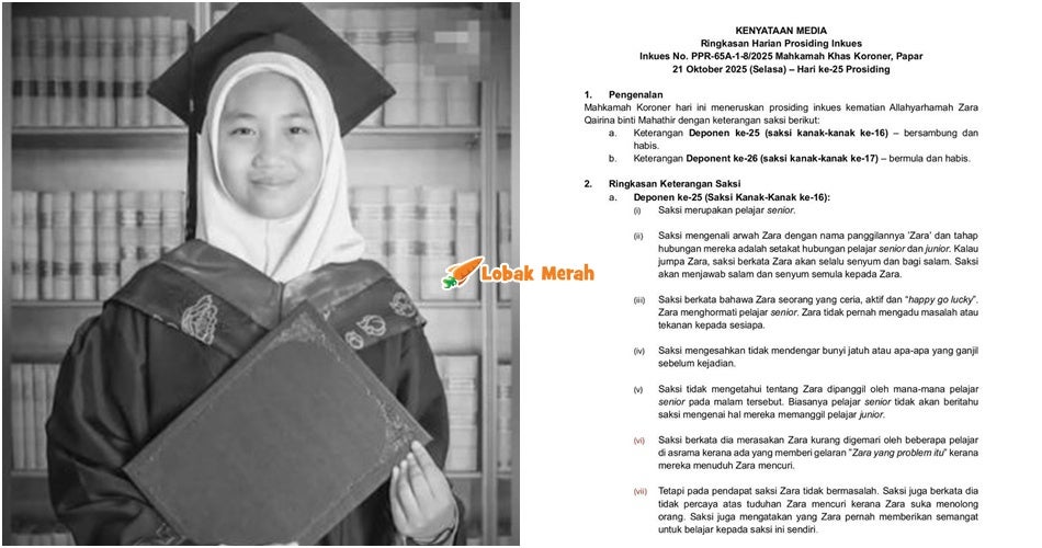 “Pelajar senior tunjuk contoh tak baik, warden kurang ambil berat” – Inkues Zara Qairina, Saksi Dedah Realiti Di Asrama