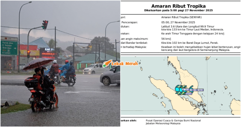 Jarang Berlaku! MET Malaysia Keluarkan Amaran Ribut Tropika, Bawa ...