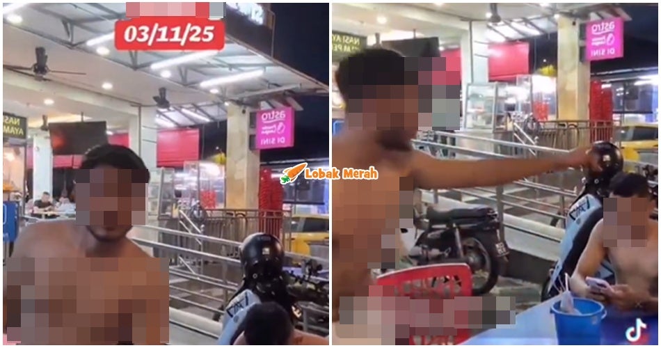 2 Pemuda Dikecam Buat Live TikTok Tak Berbaju, Siap Pakai Lampin Di Kedai Mamak