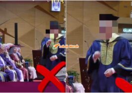 graduan tunjuk pandang kamera majlis konvokesyen uitm