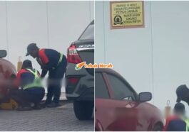 parkir 10 minit kereta kena clamp stesen minyak