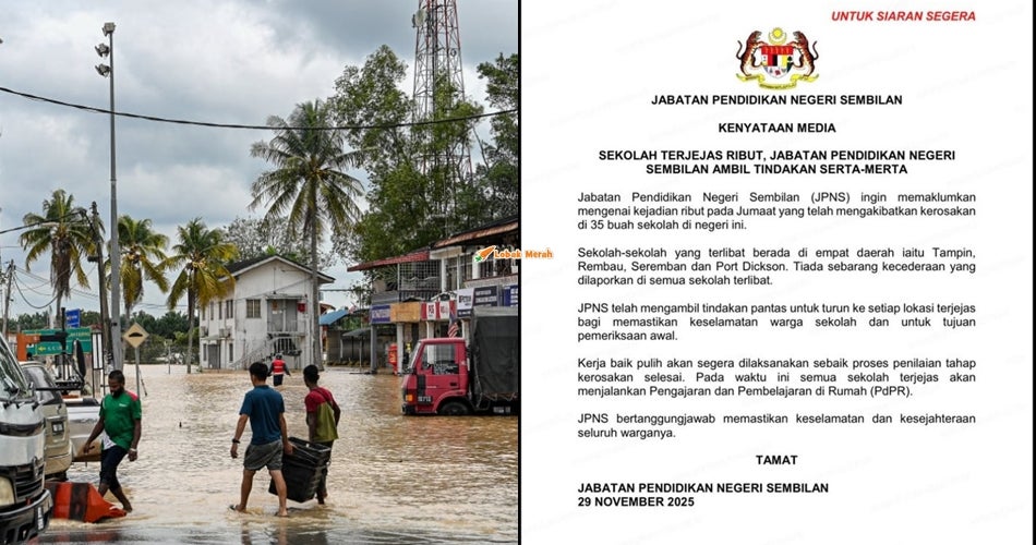 Jabatan Pendidikan Negeri Sembilan Benarkan Pelajar Sekolah Yang Terjejas Ribut Laksana PdPR