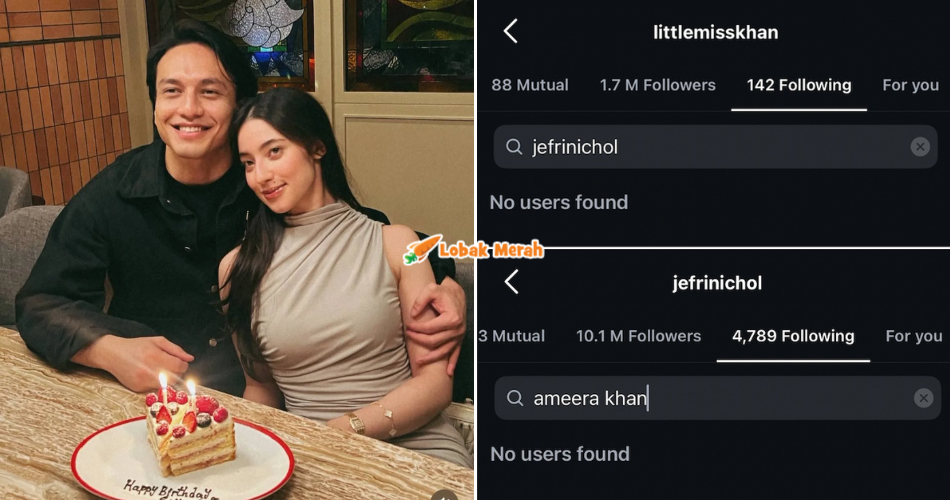 ‘Unfollow’ Sama Sendiri Di IG, Jefri Nichol & Ameera Khan Putus Lagi?