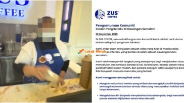 zus coffee video barista disimbah air
