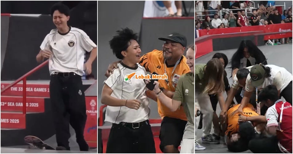 [VIDEO] Aksi Jurulatih Malaysia Berlari Peluk Rai Emas Atlet ‘Skateboard’ Indonesia Raih Perhatian Netizen Seberang