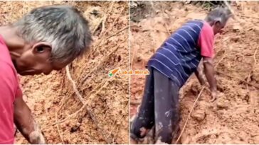 bapa cari anak hilang tanah runtuh