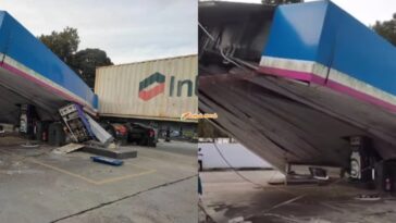 bumbung stesen minyak runtuh