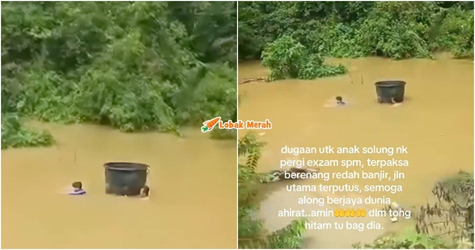 “Murid itu sekarang selamat” – Calon SPM Terpaksa Redah Banjir Ke Asrama Untuk Duduki Peperiksaan