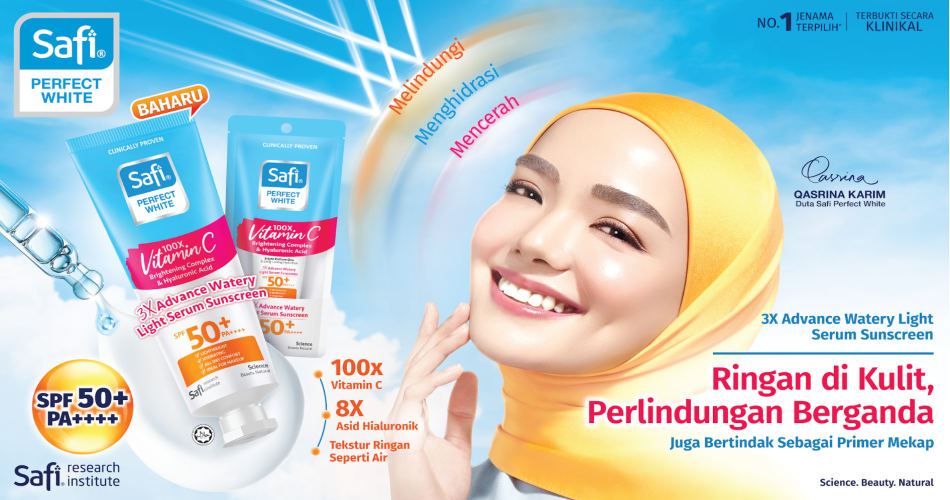 Safi Melancarkan Sunscreen Serum Pertama: Safi Perfect White 3X Advance Watery Light Serum Sunscreen