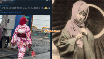 pakai hijab dengan kimono