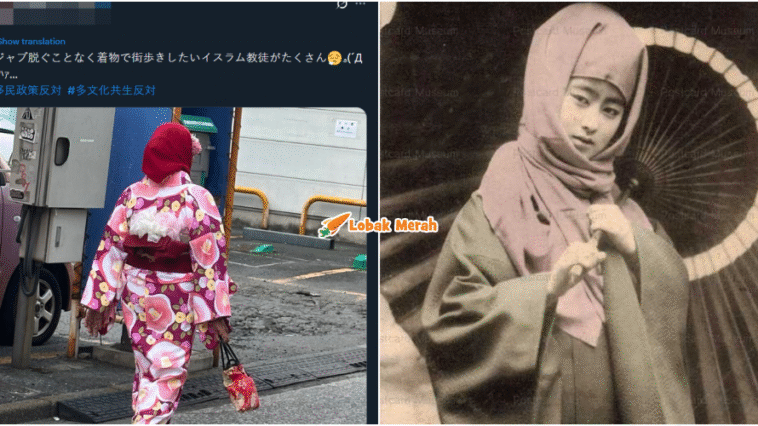 pakai hijab dengan kimono