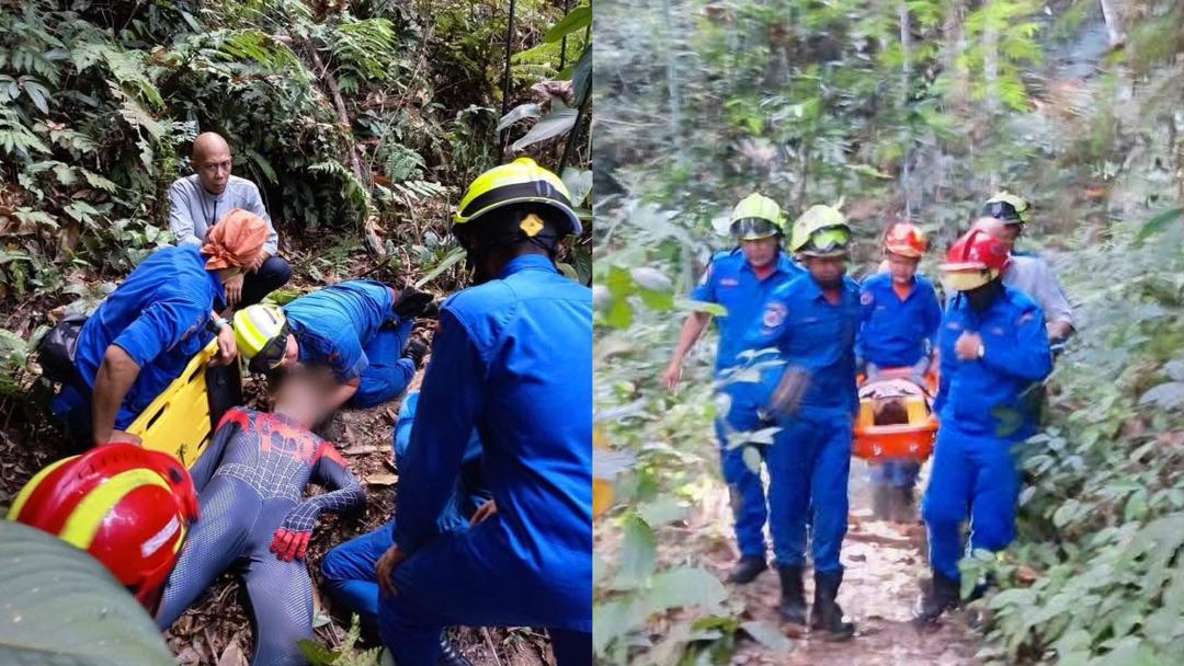Lelaki Berkostum Spiderman Cedera Jatuh 20 Meter Ketika Mendaki Bukit Dinding