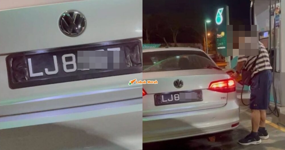 KPDN Johor Siasat Kes ‘Sellotape’ Nombor Plat Kereta Singapura Untuk Isi Minyak RON95