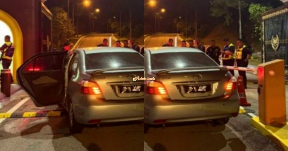 Pemandu Mabuk Rempuh Palang Keselamatan Pintu 2 Istana Negara